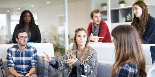 Students working in a group