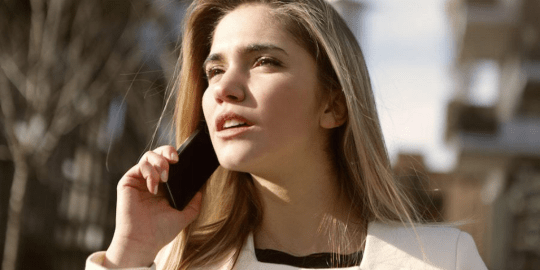 Woman on Phone Interview