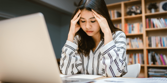 Woman stressed at work