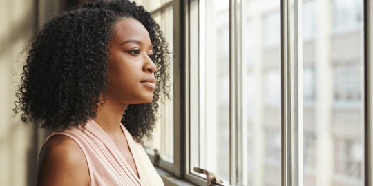 Young woman thinking
