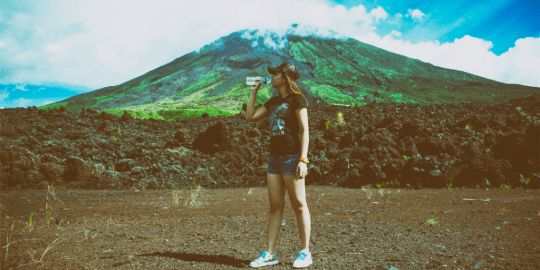 pouring water into a glass