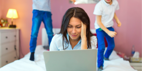 woman working with kids