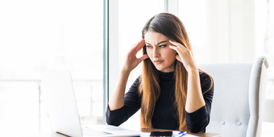 stressed woman at work