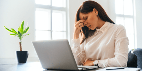 Woman stressed at work