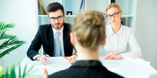 Woman in job interview