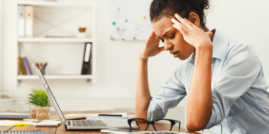 Woman sick at work