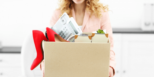 Woman Quitting Work