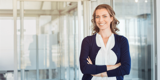 Woman smiling at work