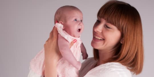 Working mom with baby