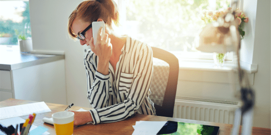 woman working from home