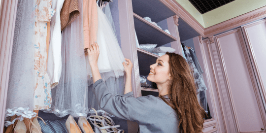 woman browsing her summer wardrobe