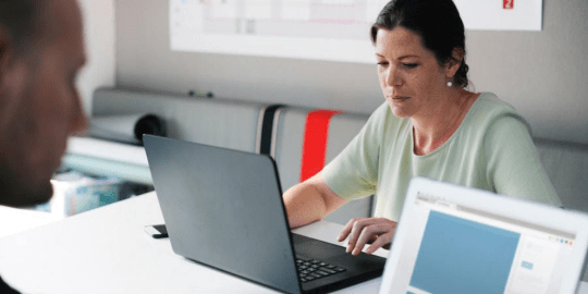 Woman Working on Computer