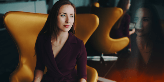 Woman sitting at work