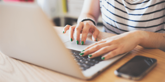 woman logging into LinkedIn