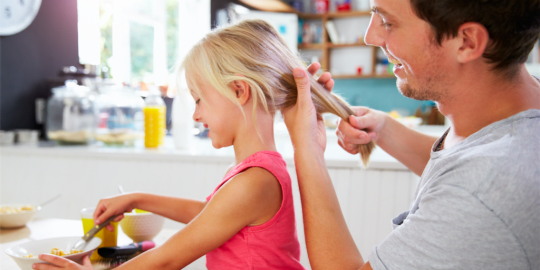 dad reading to daughter