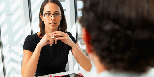 Woman in a job interview