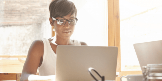 Woman Working on Computer