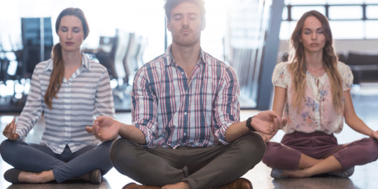 Employees Meditating