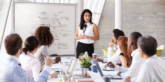 project manager leading a meeting