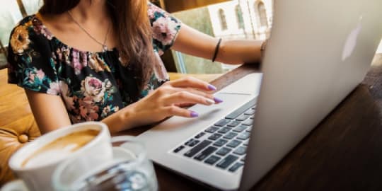 woman researching