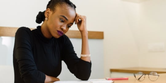 woman disappointed after interview