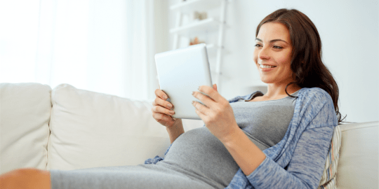 pregnant woman reading