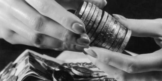 Woman counting money