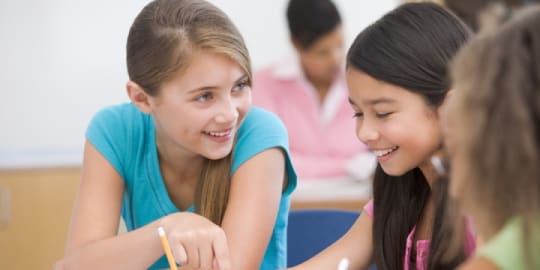 girls working on a project