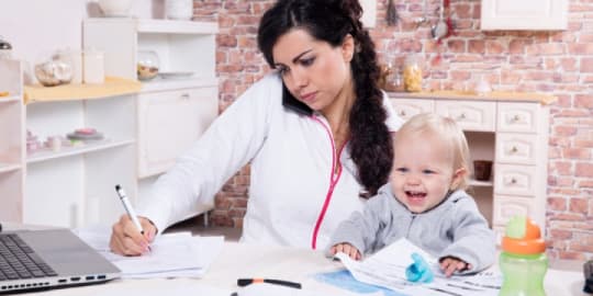 new mom working
