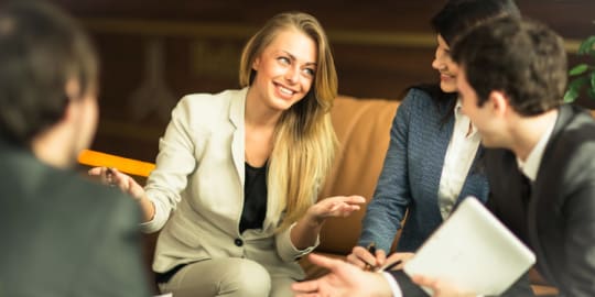 Two women in an interview