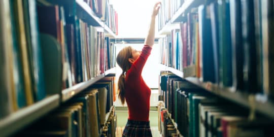Woman at library