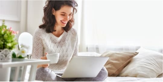 woman working from home