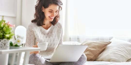 Woman working at home