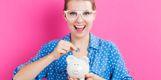 woman saving money