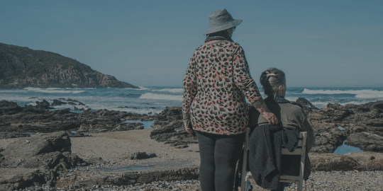 mother and daughter at the beach