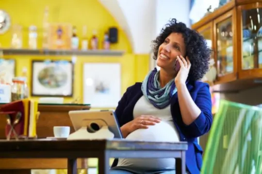 pregnant woman on the phone