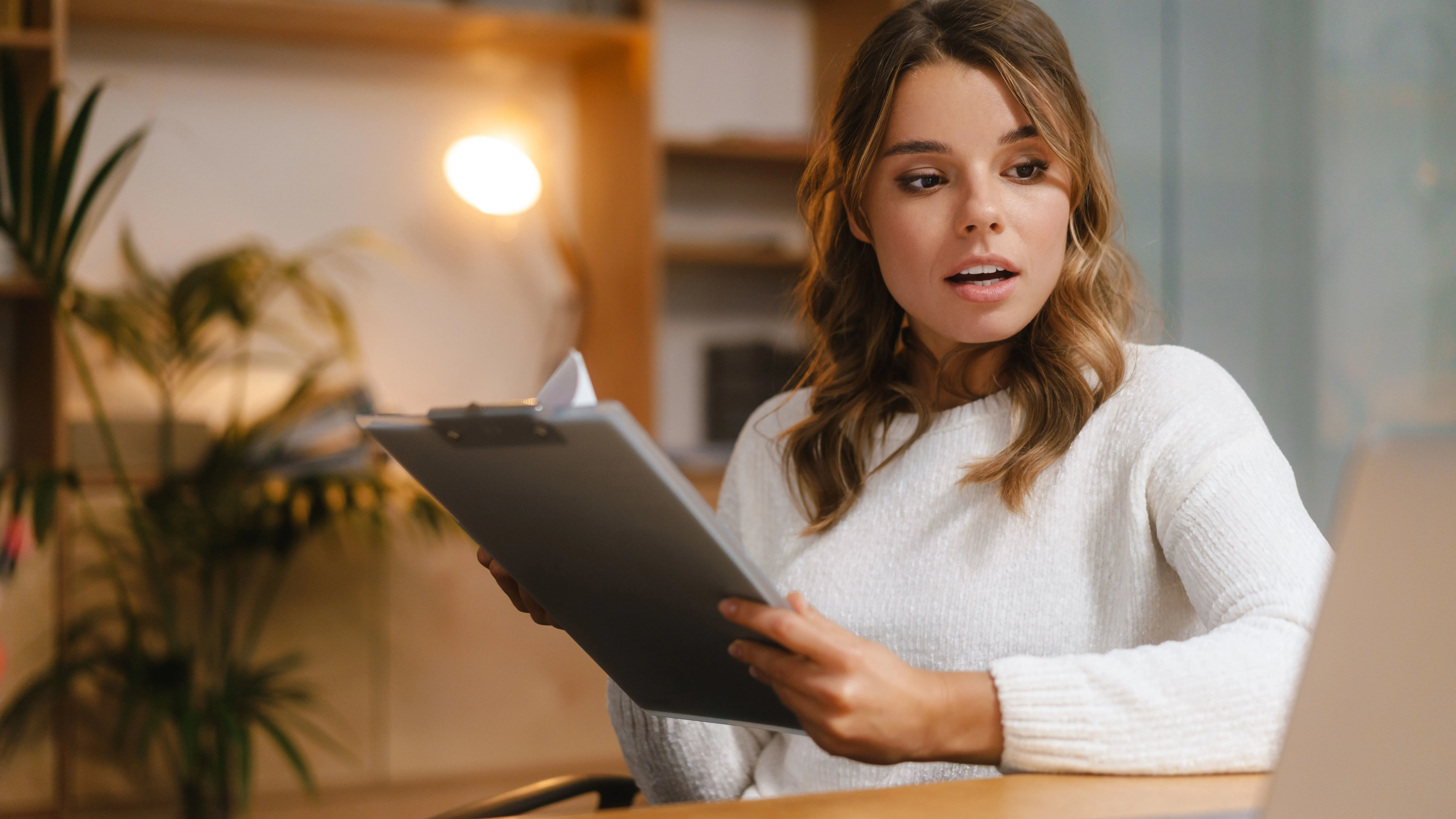 Woman on video call