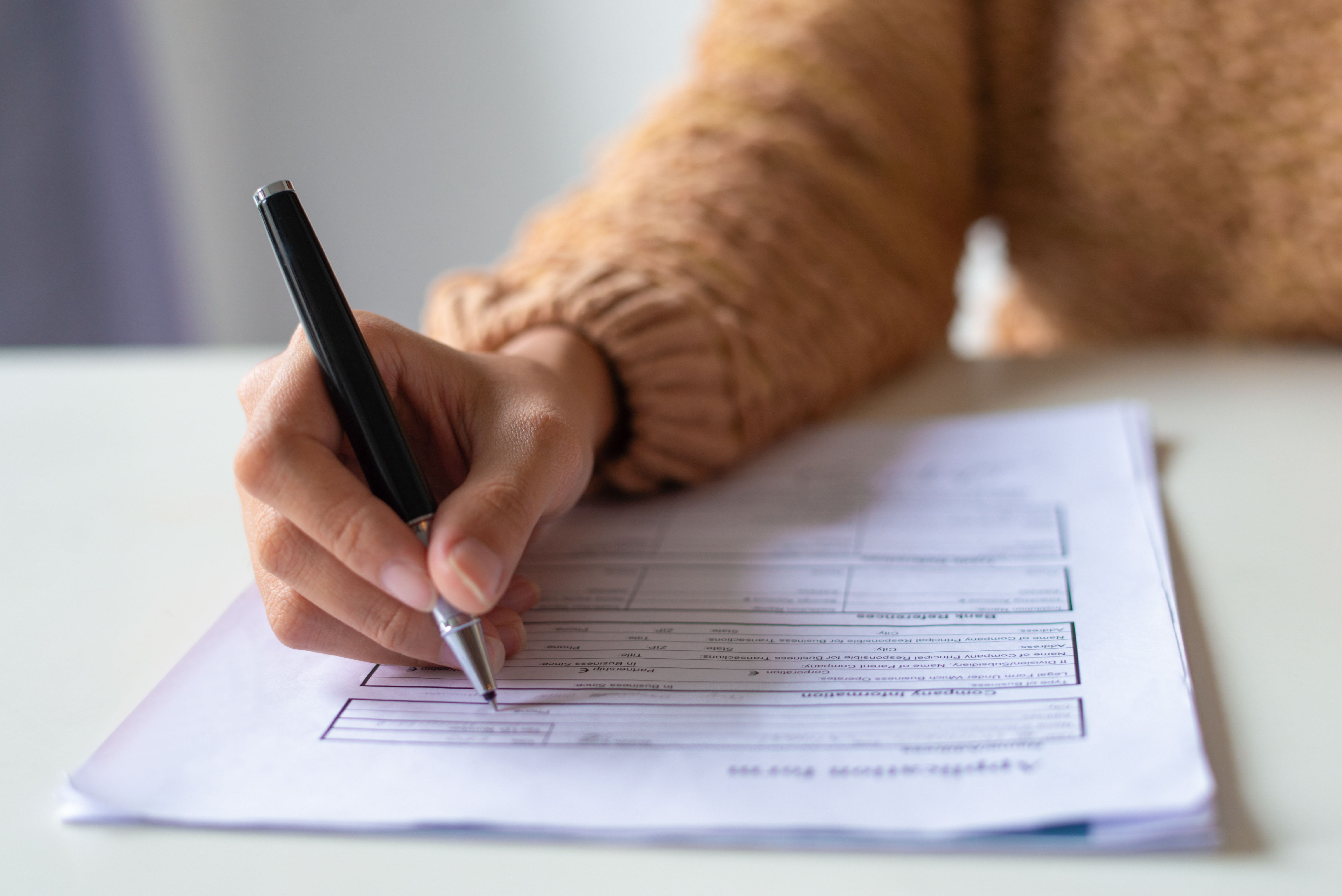 Woman reviewing resume