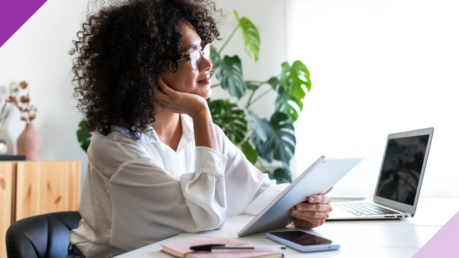 woman at her desk