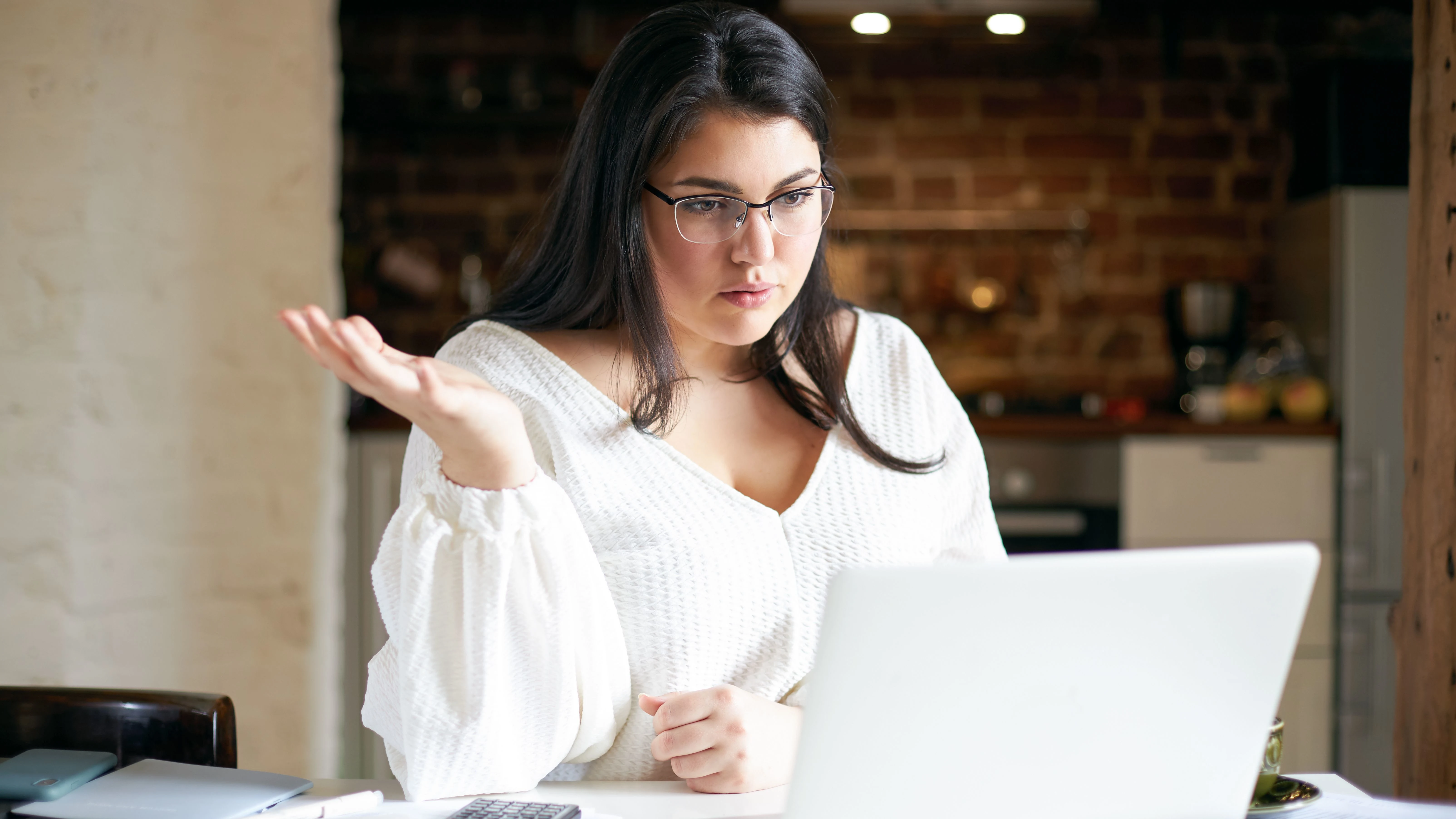 Stressed woman at work