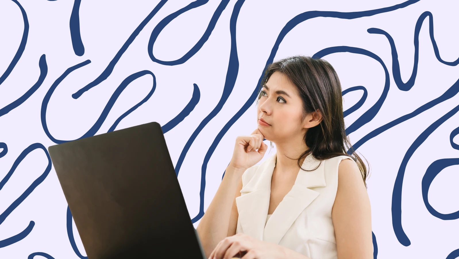 a woman thinking at work