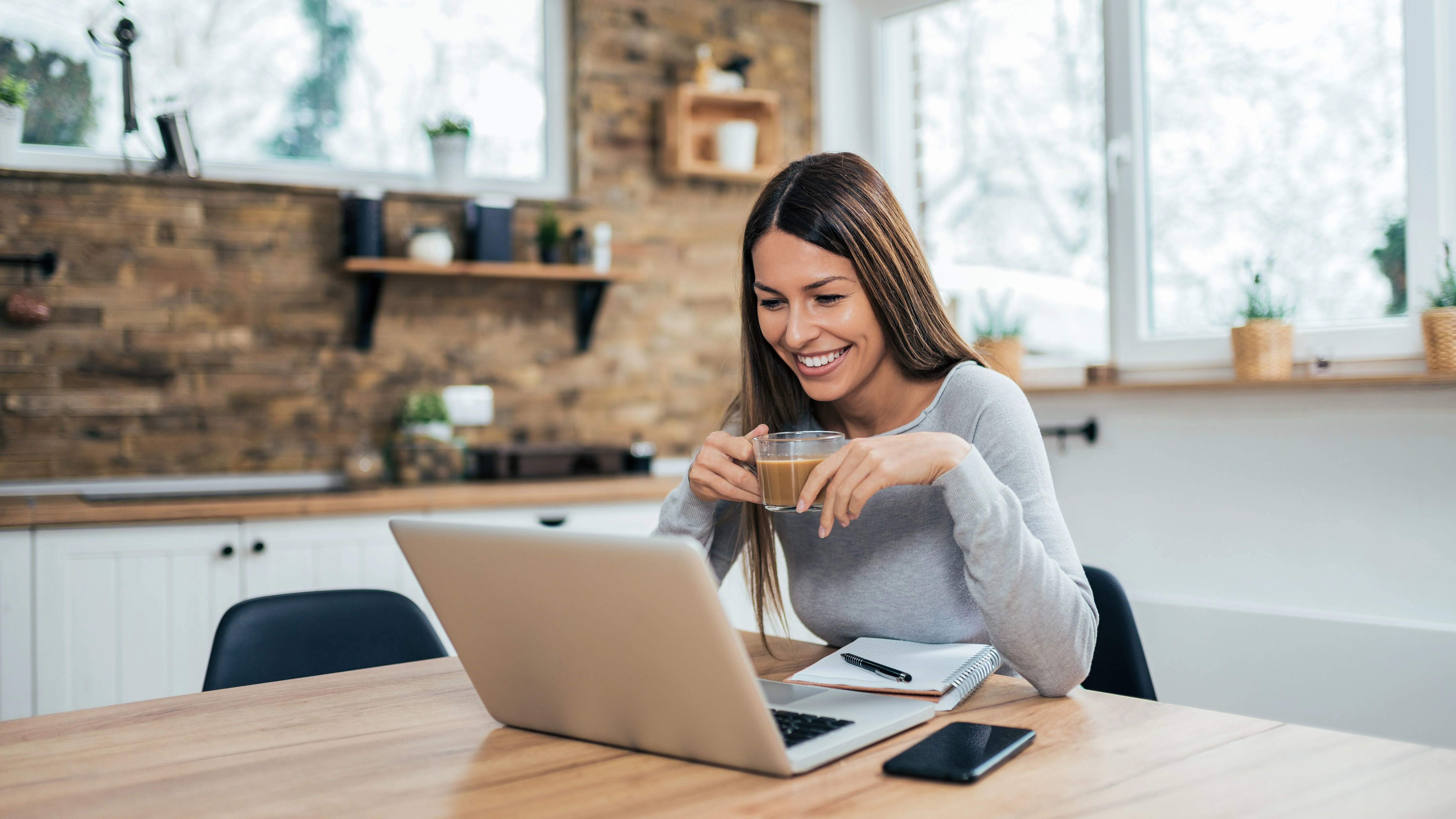 Woman drinking coffee