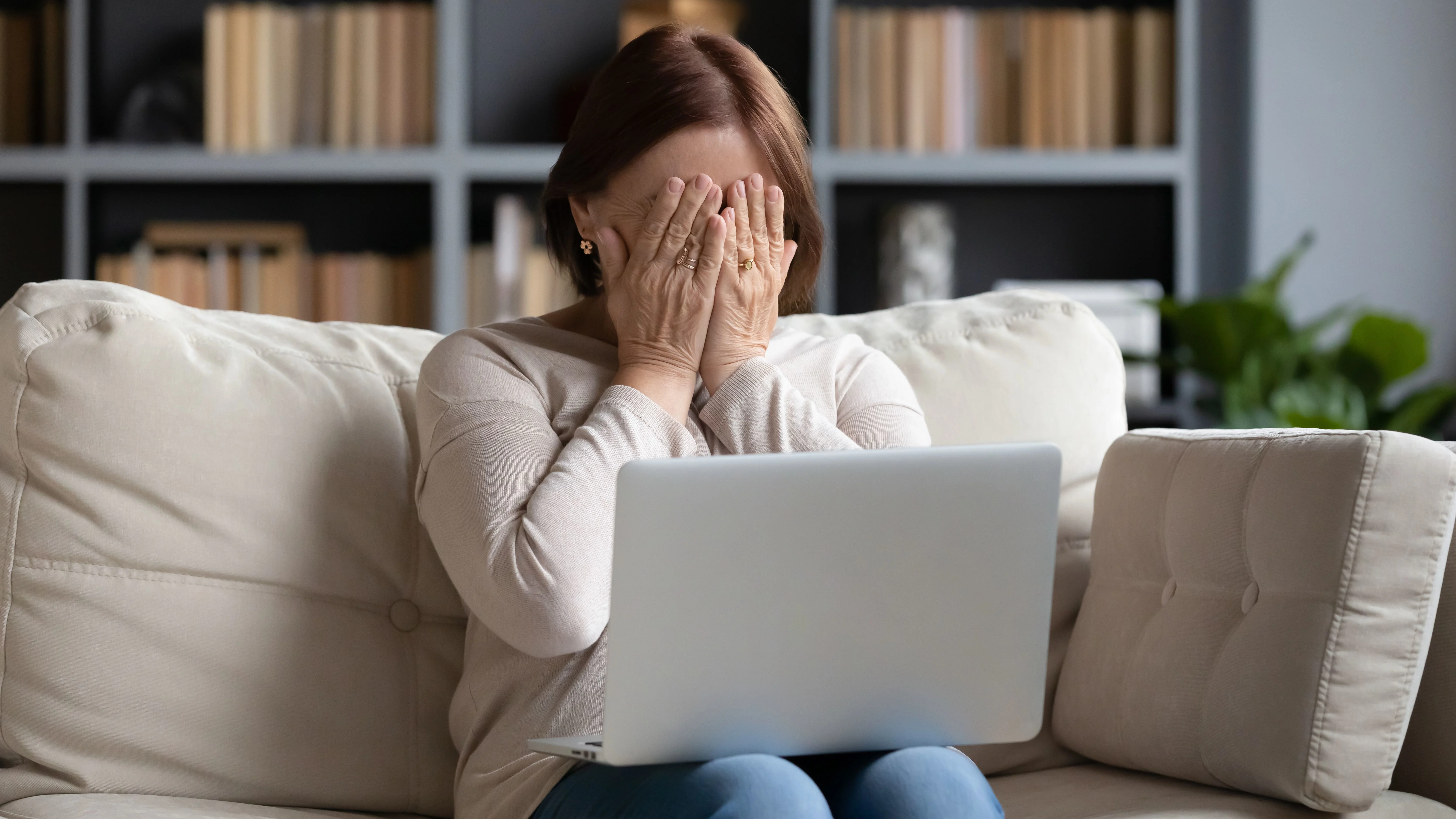stressed woman at home