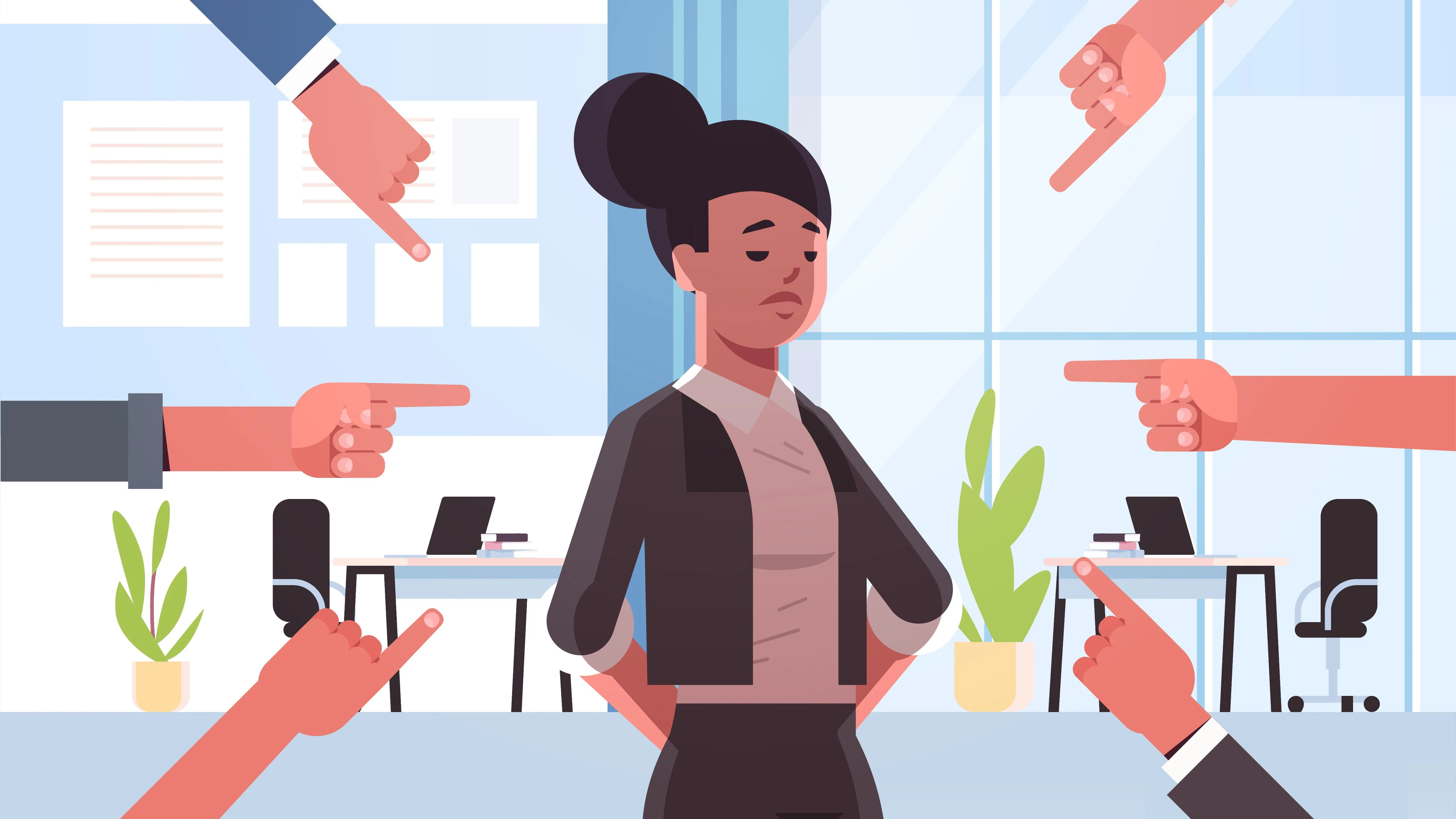 Woman being discriminated against at work