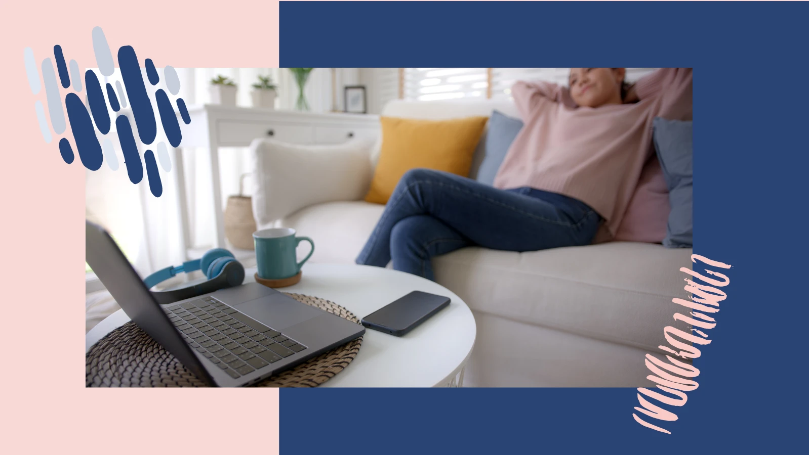 woman relaxing on couch