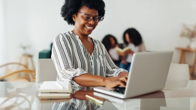 Woman working from home