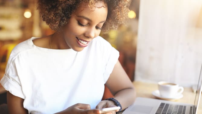 Woman looking at phone