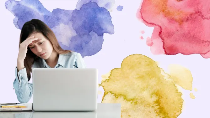 woman sad at work
