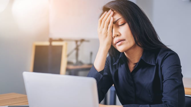Woman Stressed at Work