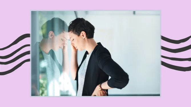 a woman stressed at work